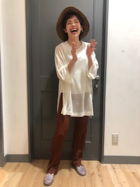 「Right-on（ライトオン）のアイテム（帽子）」を使った、マツミ(相互フォロー)さん（レディース・160cm）の春コーディネート