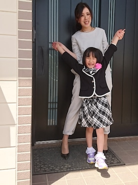 「AZUL by moussy（アズールバイマウジー）のアイテム（オールインワン・サロペット）」を使った、ゆいゆずさん（レディース・158cm）の春コーディネート