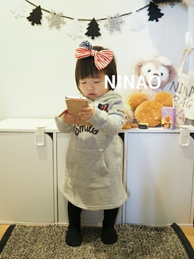 「パーカーワンピ」｜「アイテム（その他）」を使った、ＮＩＮＡ☆ＳＹＵＲＩさん（キッズ・70cm）の冬コーディネート