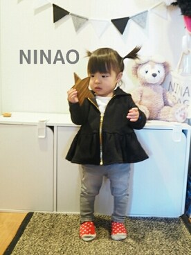 「ネコミミ」｜「アイテム（その他）」を使った、ＮＩＮＡ☆ＳＹＵＲＩさん（キッズ・70cm）の冬コーディネート