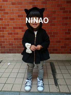 「ネコちゃん」｜ＮＩＮＡ☆ＳＹＵＲＩさん（キッズ・80cm）の秋コーディネート