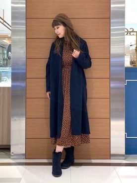 「ランチコーデ」｜「アイテム（その他アウター）」を使った、アン レクレ/en recreさん（レディース・160cm）の秋コーディネート