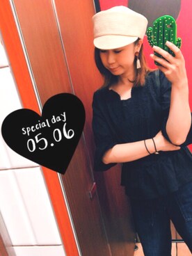 「SHEL’TTER（シェルター）のアイテム（帽子）」を使った、maimaiさん（レディース・161cm）の春コーディネート