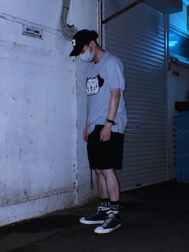 「BlackEyePatch（ブラックアイパッチ）のアイテム（レッグウェア）」を使った、🪓さん（メンズ・180cm）の夏コーディネート