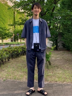 「green label relaxing（グリーンレーベルリラクシング）のアイテム」を使った、saito_dさん（メンズ・186cm）の夏コーディネート