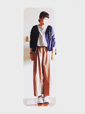 「40代女性」｜「アイテム（ブルゾン）」を使った、ｙｕｋｋｉｎ＊さん（レディース・166cm）の春コーディネート