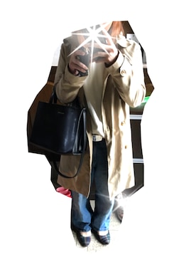 「ニコアンド」｜「アイテム（トレンチコート）」を使った、のさん（レディース・156cm）の春コーディネート