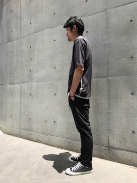 「CONVERSE TOKYO（コンバーストウキョウ）のアイテム（Tシャツ/カットソー）」を使った、haradaさん（メンズ・180cm）の夏コーディネート