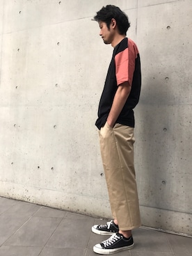 「CONVERSE TOKYO（コンバーストウキョウ）のアイテム（トップス）」を使った、haradaさん（メンズ・180cm）の夏コーディネート