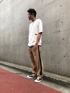 「CONVERSE TOKYO（コンバーストウキョウ）のアイテム（その他パンツ）」を使った、haradaさん（メンズ・180cm）の夏コーディネート