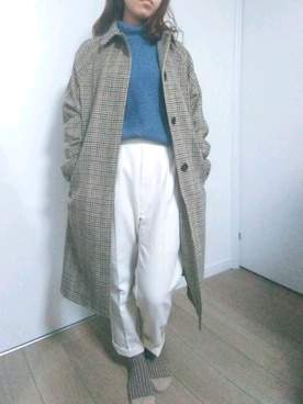 「仕事着」｜「アイテム（ステンカラーコート）」を使った、Hayaさん（レディース・158cm）の冬コーディネート