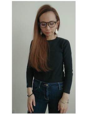 「BLUE BLUE（ブルーブルー）のアイテム（パンツ）」を使った、nagisaさん（レディース・155cm）の春コーディネート