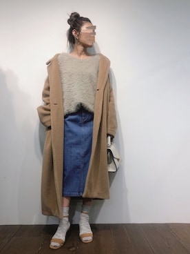 「08sircus（ゼロエイトサーカス）のアイテム（ジャケット/アウター）」を使った、cocoさん（レディース・162cm）の冬コーディネート