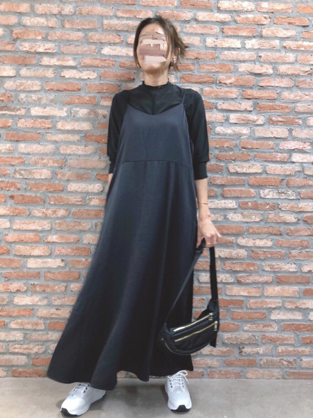 「大人カジュアル、ゆるコーデ、オトナ女子、ラクチンコーデ、大人コーデ、シアートップス、モノトーン、ワンピース、スニーカー、バンヤードストーム(BARNYARDSTORM)」｜「BARNYARDSTORMの≪WEB限定≫ロングドレスセット（ワンピース/ドレス、ブラック系）」を使った、cocoさん（レディース・162cm）の夏コーディネートの1枚目の写真