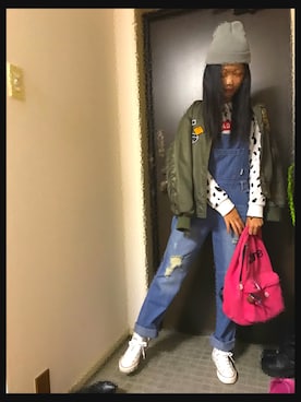 「CECIL McBEE（セシルマクビー）のアイテム（ニットキャップ/ビーニー）」を使った、あやえってぃさん（レディース・163cm）の冬コーディネート
