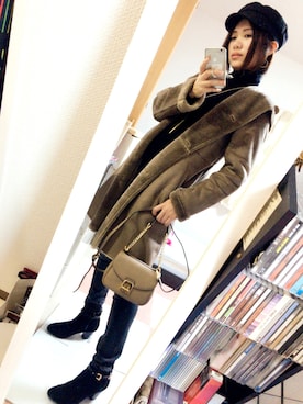 「179/WG（イチナナキュウダブルジー）のアイテム（帽子）」を使った、Megumi  Okadaさん（レディース・161cm）の冬コーディネート