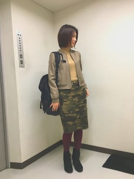 「index（インデックス）のアイテム（ブルゾン）」を使った、Megumi  Okadaさん（レディース・161cm）の秋コーディネート