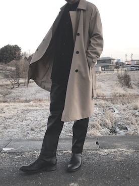 「Yves Saint Laurent（イヴサンローラン）のアイテム（シューズ）」を使った、SENAさん（メンズ・172cm）の冬コーディネート
