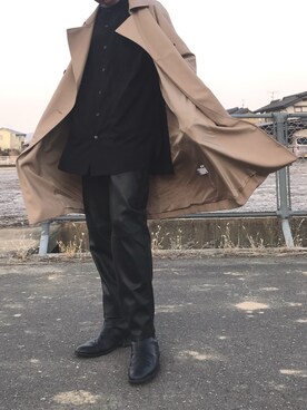 「Yves Saint Laurent（イヴサンローラン）のアイテム（シューズ）」を使った、SENAさん（メンズ・172cm）の冬コーディネート