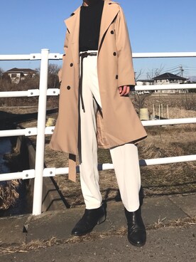 「Yves Saint Laurent（イヴサンローラン）のアイテム（シューズ）」を使った、SENAさん（メンズ・172cm）の冬コーディネート