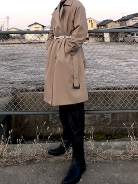 「Yves Saint Laurent（イヴサンローラン）のアイテム（シューズ）」を使った、SENAさん（メンズ・172cm）の冬コーディネート