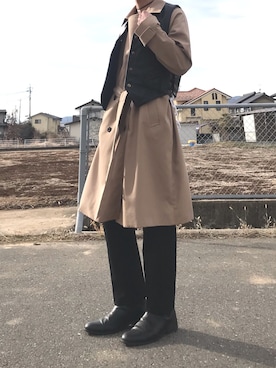 「Yves Saint Laurent（イヴサンローラン）のアイテム（シューズ）」を使った、SENAさん（メンズ・172cm）の冬コーディネート