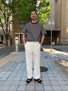 「アイテム（シューズ）」を使った、大北さん（メンズ・191cm）の春コーディネート