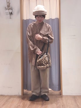「ehka sopo（エヘカソポ）のアイテム（ニットキャップ/ビーニー）」を使った、はじさん（レディース・155cm）の秋コーディネート