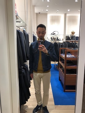 「SCYE BASICS（サイベーシックス）のアイテム（ジャケット/アウター）」を使った、井田達郎さん（メンズ・186cm）の冬コーディネート