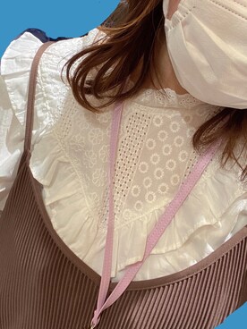 「Re-J&SUPURE（リジェイアンドスプル）のアイテム（シャツ/ブラウス、ホワイト系）」を使った、hinapinaさん（レディース・158cm）の春コーディネート