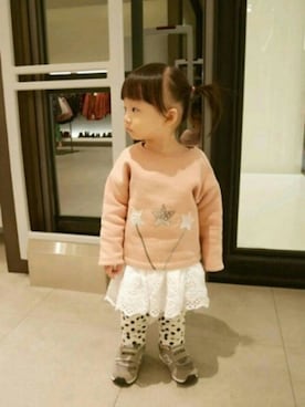 「ZARA KIDS」｜「アイテム（チュニック）」を使った、mimico0604さん（キッズ・80cm）の冬コーディネート
