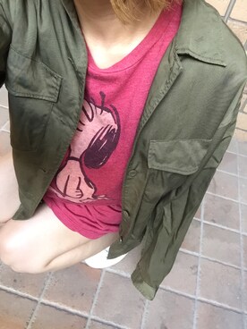 「88TEES（エイティーエイティーズ）のアイテム（Tシャツ/カットソー）」を使った、KOMAIさん（レディース・155cm）の秋コーディネート