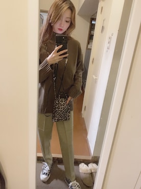 「MACARONIC（マカロニック）のアイテム」を使った、e♡さん（レディース・158cm）の冬コーディネート