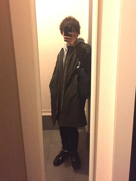 「Lui's（ルイス）のアイテム（MA-1）」を使った、TAMAさん（メンズ・165cm）の冬コーディネート