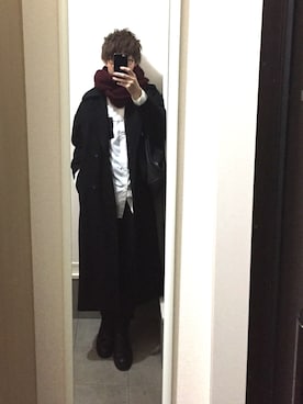 「美容師」｜「アイテム（チェスターコート）」を使った、TAMAさん（メンズ・165cm）の冬コーディネート