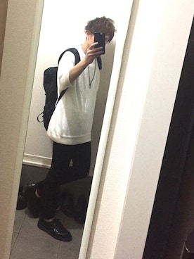 「革靴」｜「アイテム（Tシャツ/カットソー）」を使った、TAMAさん（メンズ・165cm）の夏コーディネート