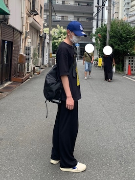 「ジーユーコーデ」｜「アイテム（キャップ）」を使った、ちくまさん（メンズ・166cm）の夏コーディネート