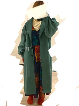 「notch.（ノッチ）のアイテム（ステンカラーコート）」を使った、星人さん（レディース・153cm）の冬コーディネート