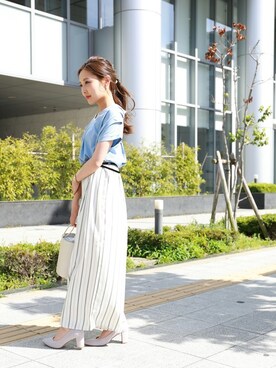 「ブルー x ホワイト」｜fashionletterさん（レディース・147cm）の春コーディネート