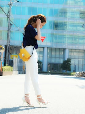 「ネイビー×ホワイト」｜fashionletterさん（レディース・147cm）の春コーディネート