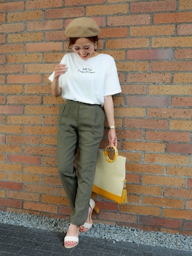「カーキパンツ」｜fashionletterさん（レディース・147cm）の夏コーディネート