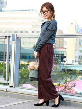「Fashion Letter（ファッションレター）のアイテム（その他パンツ）」を使った、fashionletterさん（レディース・160cm）の秋コーディネート