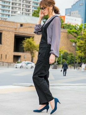 「simple」｜「アイテム（オールインワン・サロペット）」を使った、fashionletterさん（レディース・160cm）の秋コーディネート