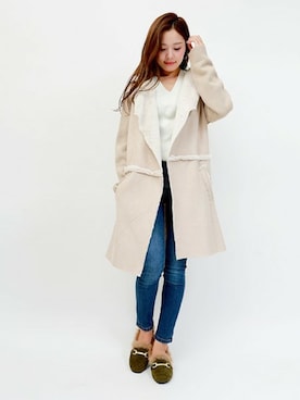 「アイテム（ローファー、グリーン系）」を使った、fashionletterさん（レディース・147cm）の秋コーディネート