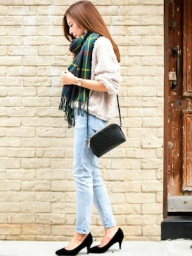 「アイテム（ストール/ショール）」を使った、fashionletterさん（レディース・147cm）の秋コーディネート