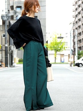 「black」｜fashionletterさん（レディース・160cm）の秋コーディネート