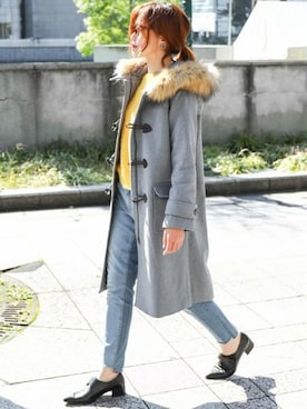 「アイテム（ダッフルコート）」を使った、fashionletterさん（レディース・160cm）の秋コーディネート