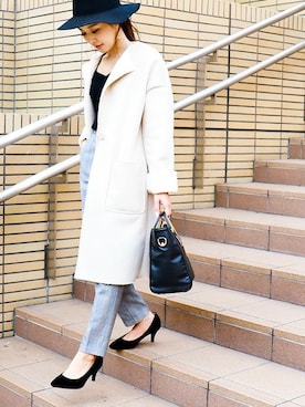 「アイテム（ムートンコート）」を使った、fashionletterさん（レディース・147cm）の冬コーディネート
