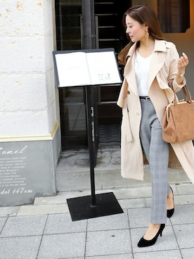 「アイテム（トレンチコート）」を使った、fashionletterさん（レディース・147cm）の冬コーディネート