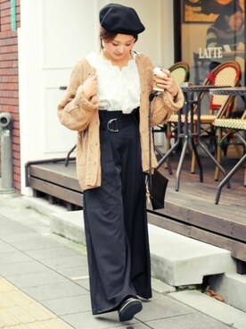 「Fashion Letter（ファッションレター）のアイテム（その他パンツ）」を使った、fashionletterさん（レディース・147cm）の冬コーディネート